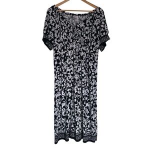JSM just my size Black and White Patterned Dress XL/ 16W